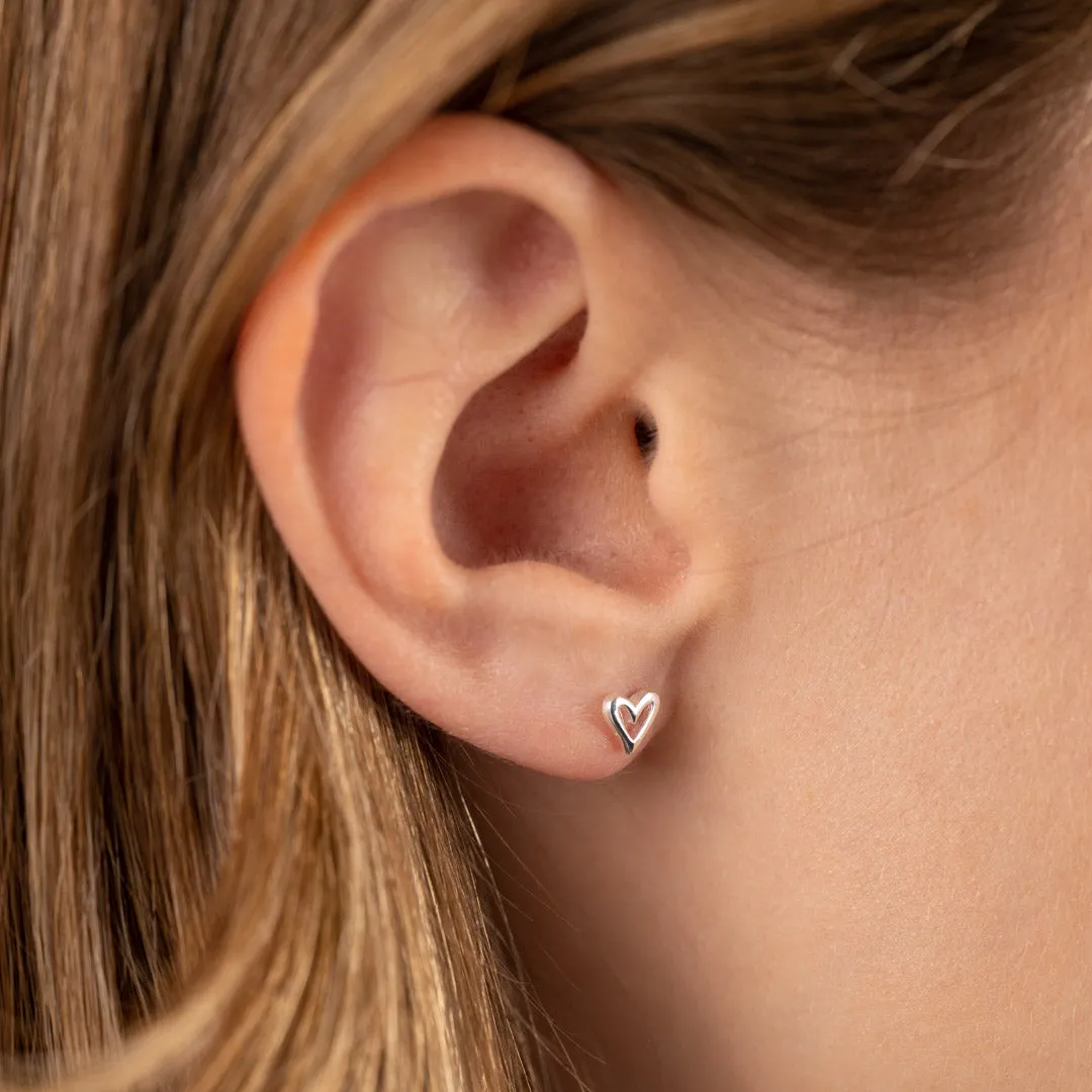Sisi Copenhagen Amara Silver Stud øreringe hjerte sølv