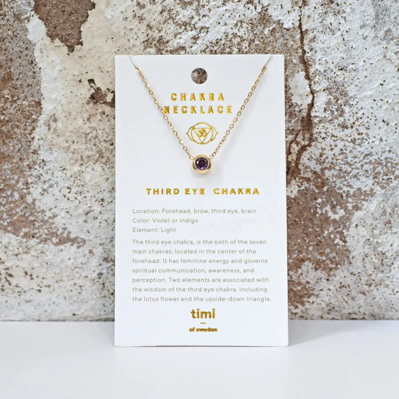 TIMI OF SWEDEN Chakra Krystal halskæde Crown violet