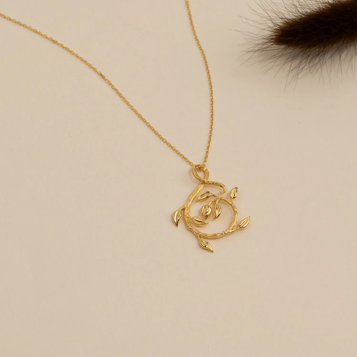 Sisi Copenhagen Eden Swirl vedhæng forgyldt organisk 30mm
