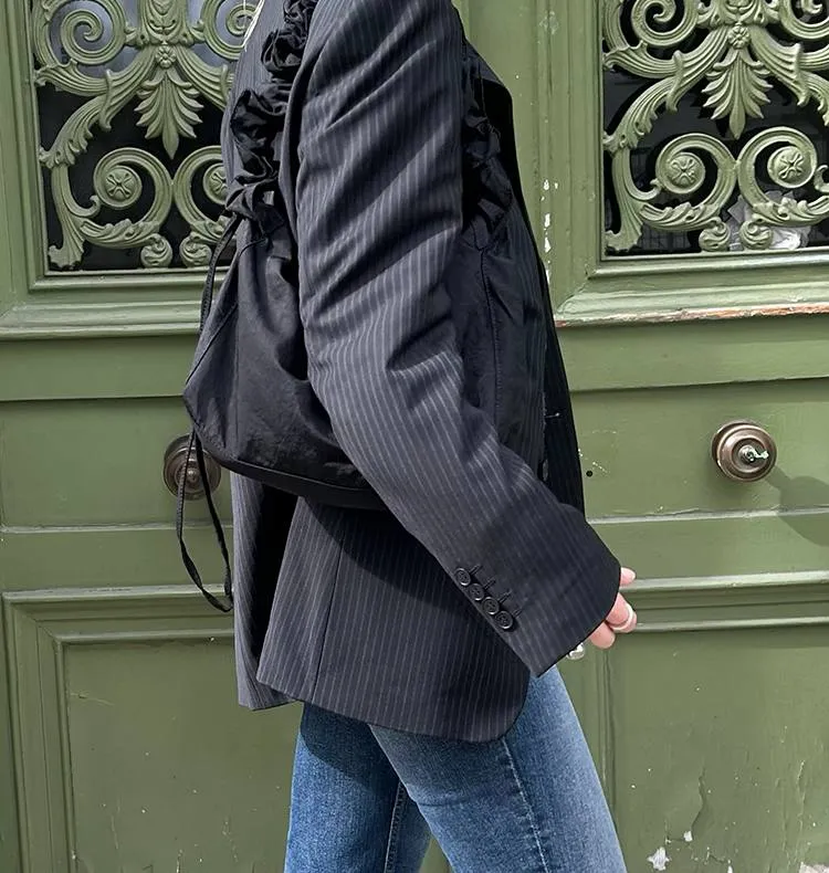 Wos Tilda taske sort nylon crossbody 36 cm