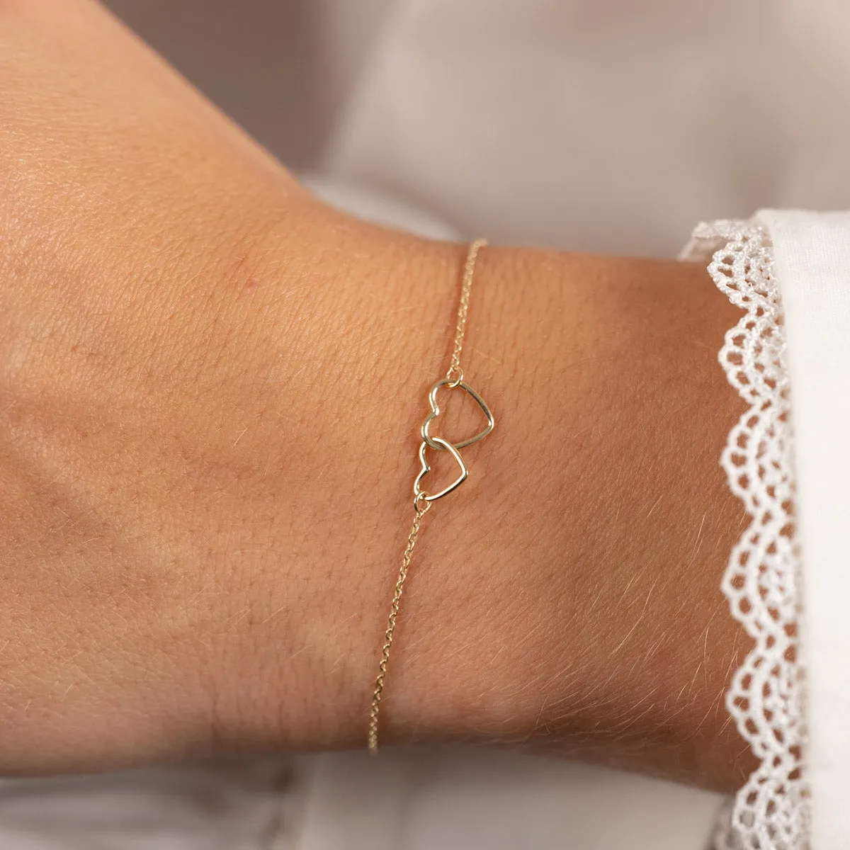Sisi Copenhagen Mila armbånd guld hjerte 16 cm