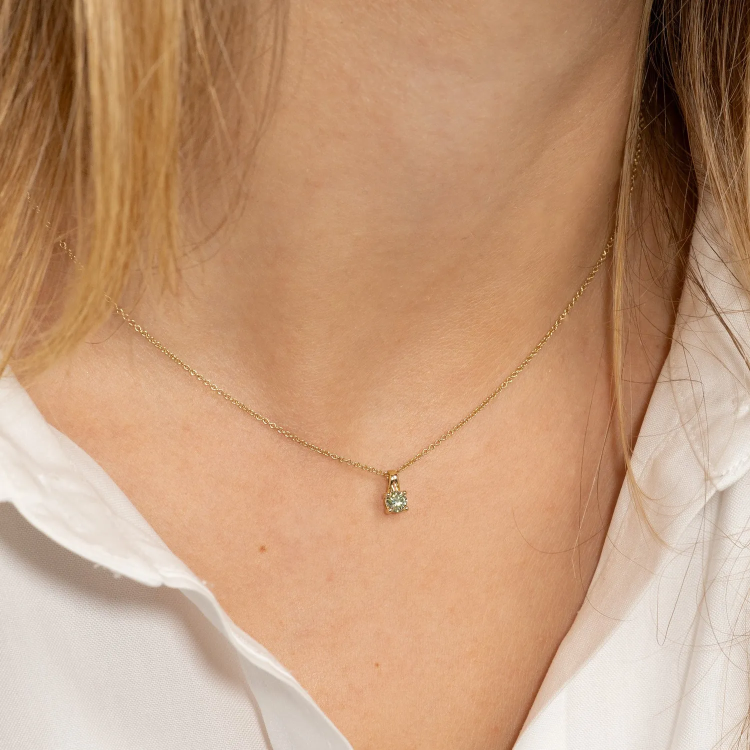 Sisi Copenhagen Prong Solitaire vedhæng grøn diamant 0,25 ct YG