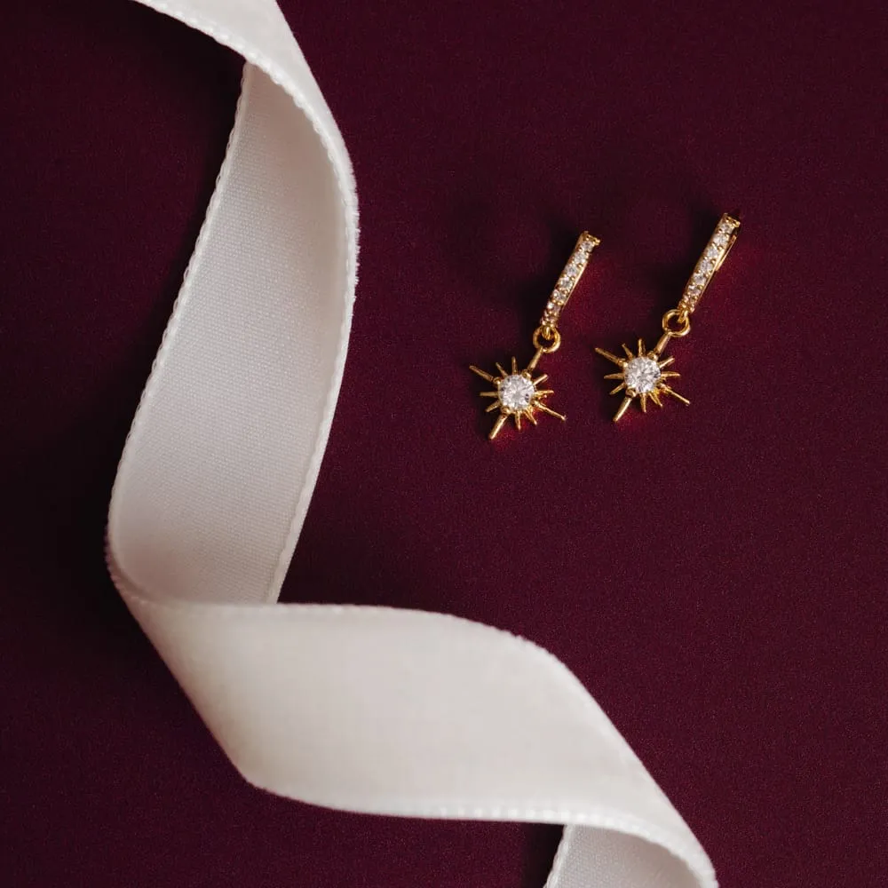 Orelia Pavé Starburst Micro Hoop øreringe guld