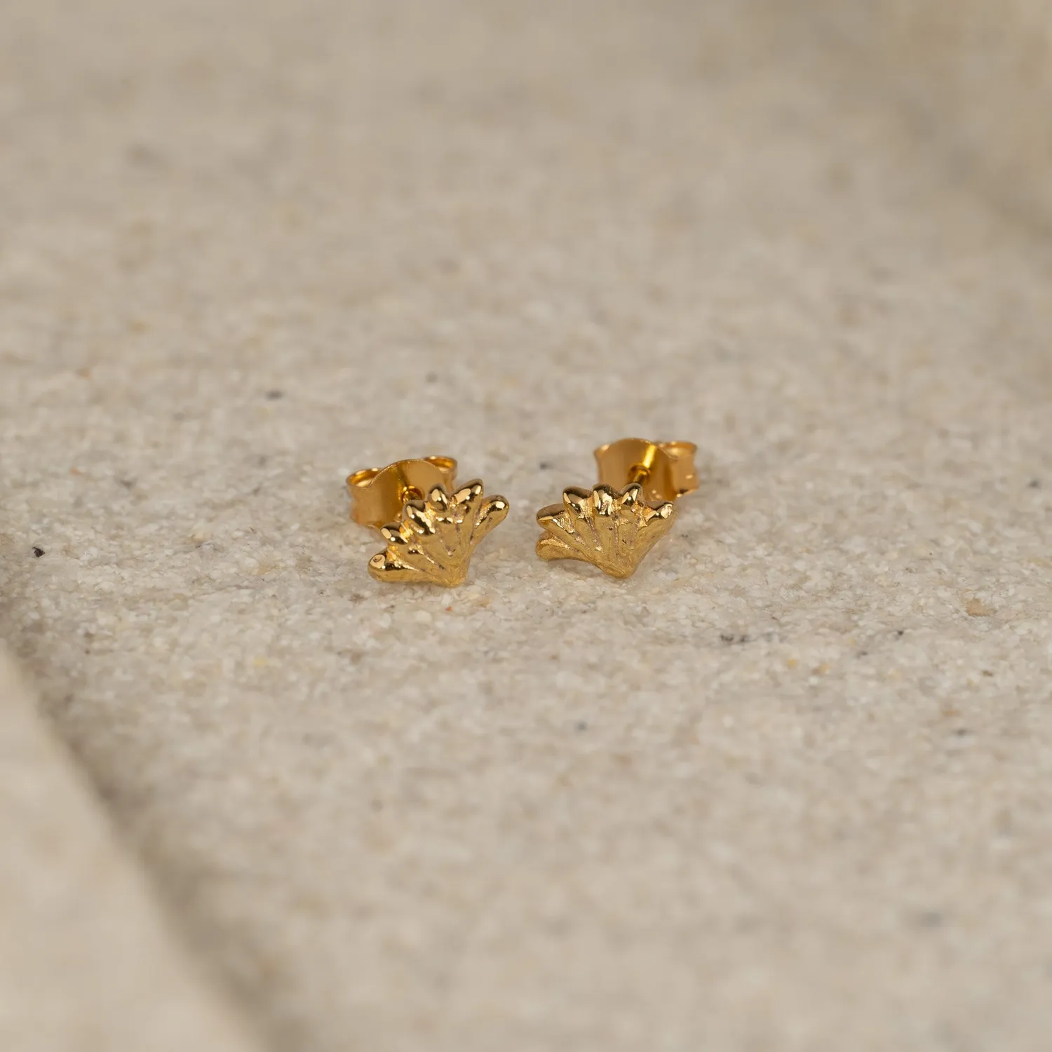 Sisi Copenhagen Shelly Golden Stud ørestikker 8 mm forgyldt
