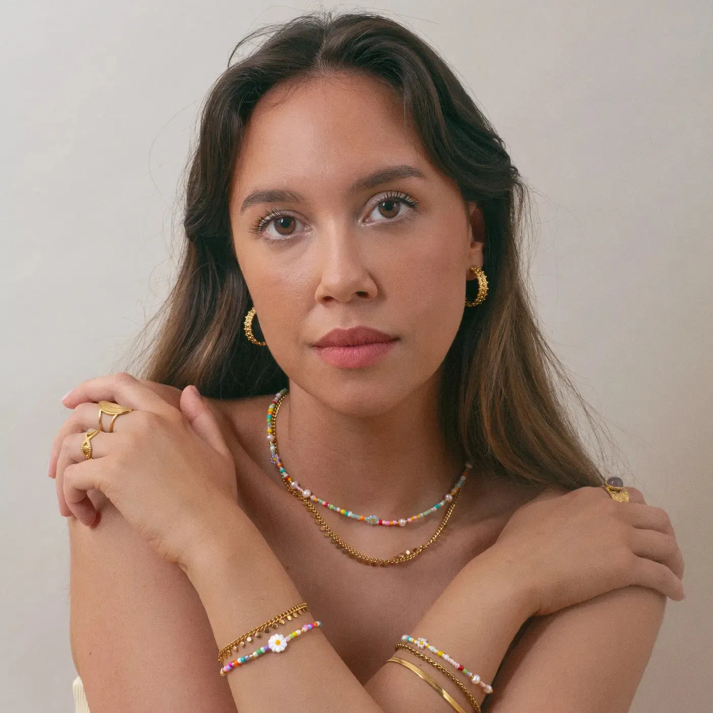 TIMI OF SWEDEN Rumi hoop øreringe guld 21 mm