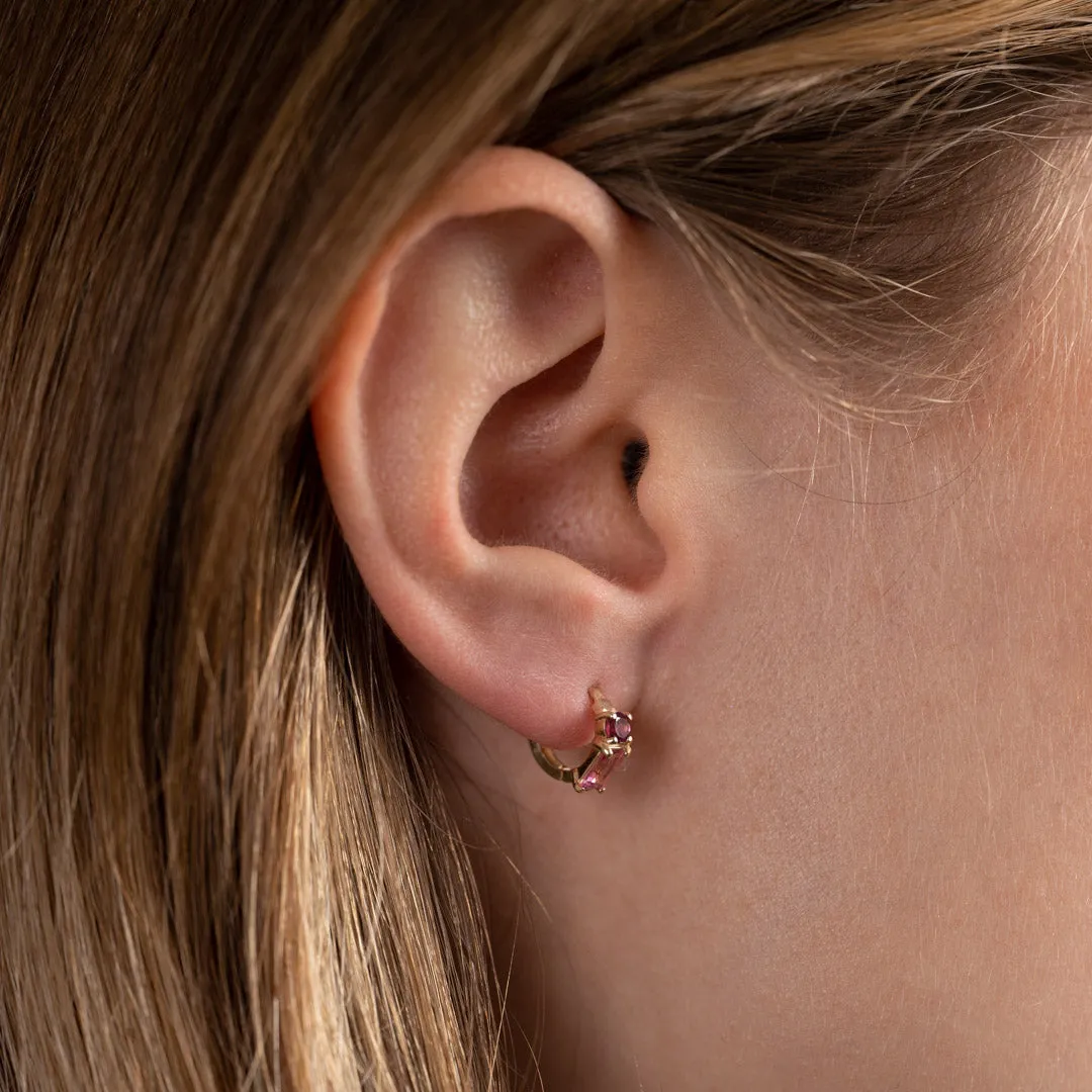 Sisi Copenhagen Gemina huggies 9kt guld pink 12mm