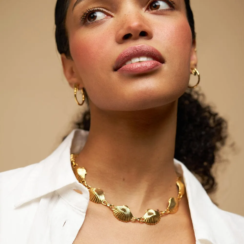 Orelia Statement Shell halskæde choker guld