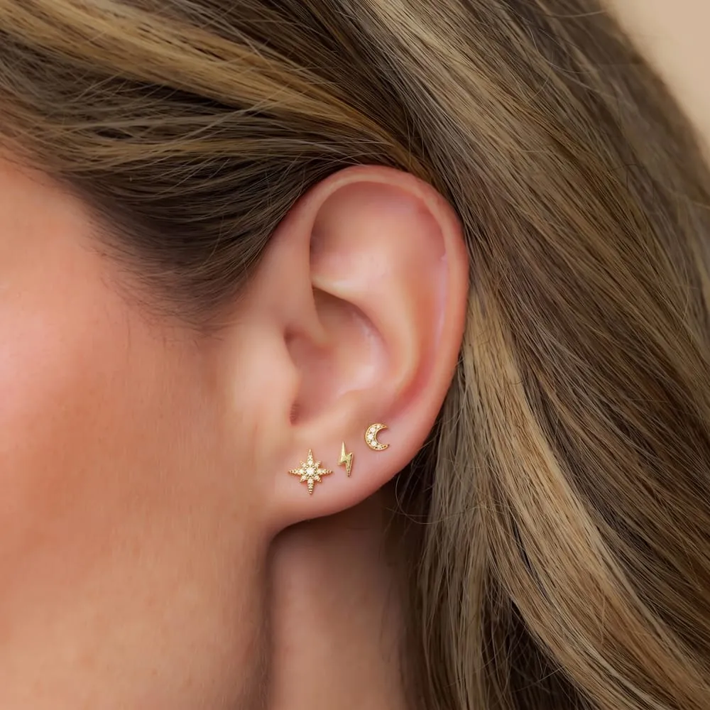 Orelia Celestial Stud Earring Pack øreringe 6 stk