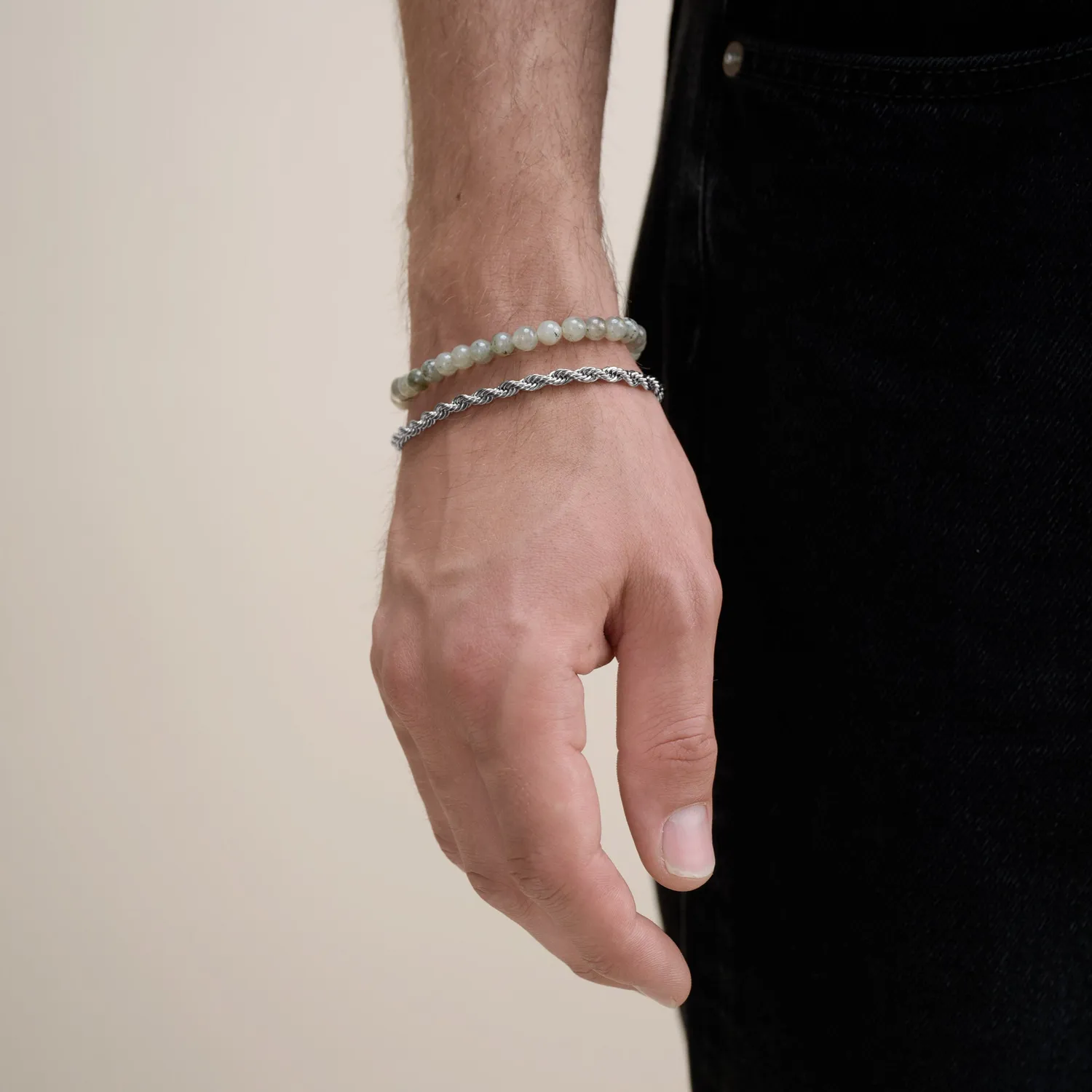TIMI OF SWEDEN Gustav reb armbånd sølv stål