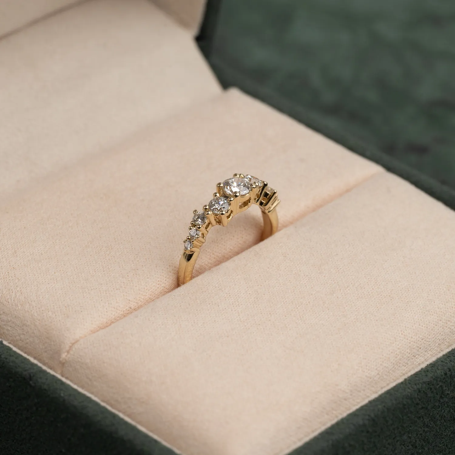 Sisi Copenhagen Organic Cluster 0.7ct diamantring guld 14 kt