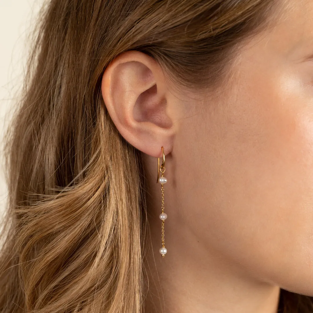 Sisi Copenhagen Erica Pearl kædeøreringe forgyldt perler