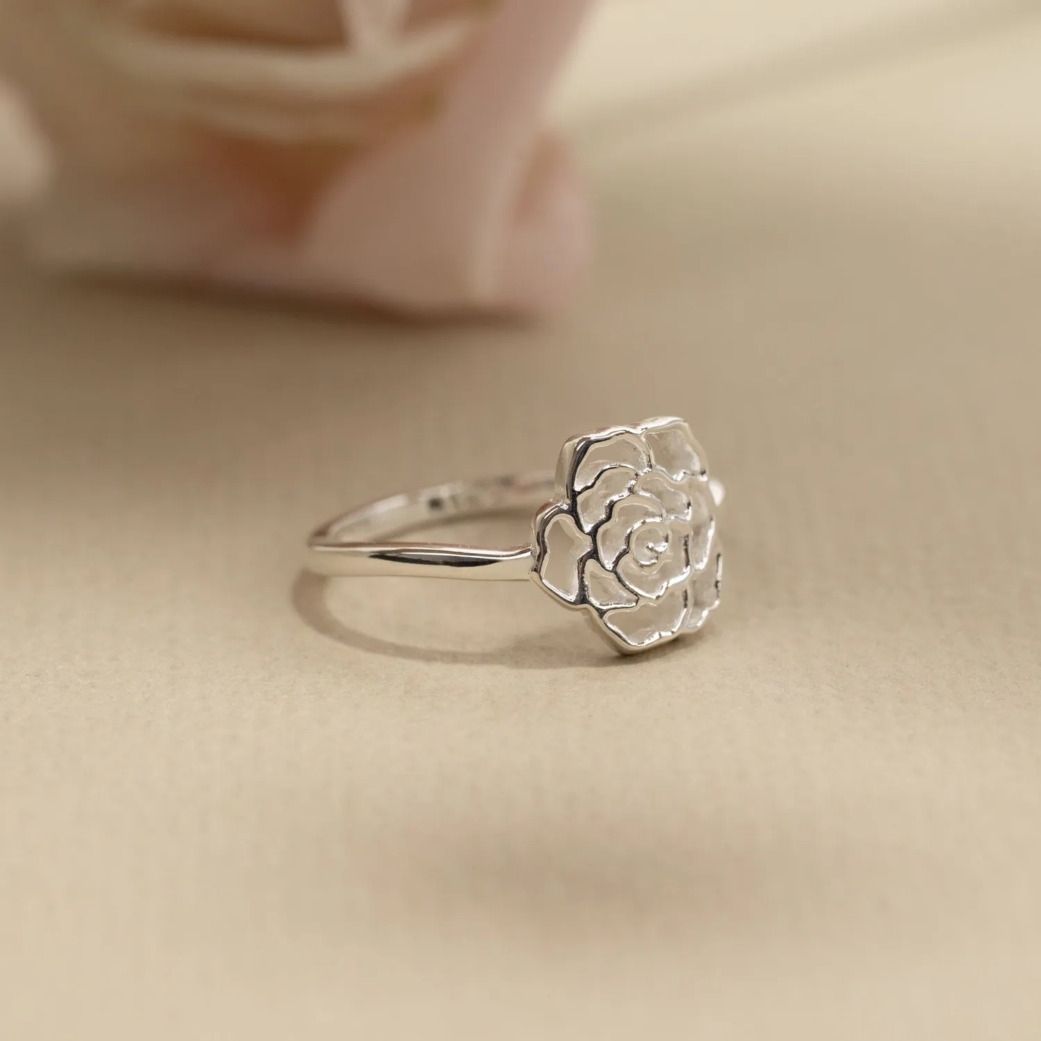 Sisi Copenhagen Rosa ring sølv rose str. 48-64