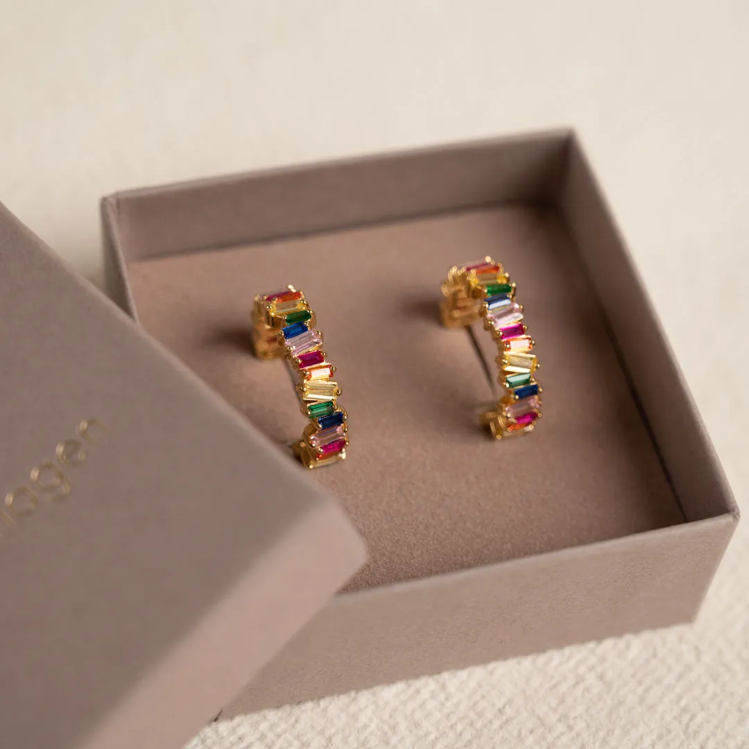 Sisi Copenhagen Veronica Rainbow Golden creoler 20 mm farver