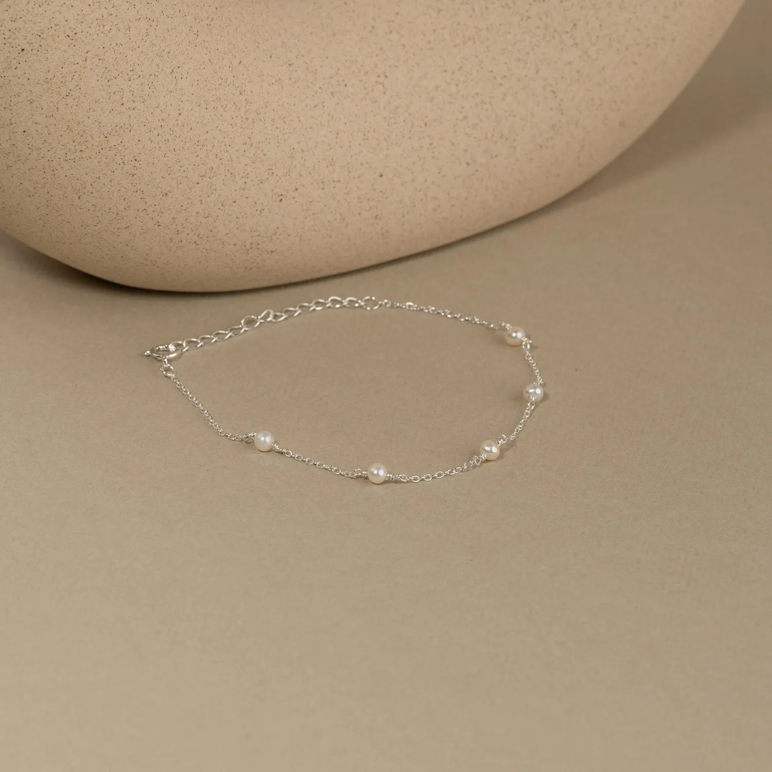 Sisi Copenhagen Erica Pearl sølv armbånd ferskvandsperler 16+4 cm