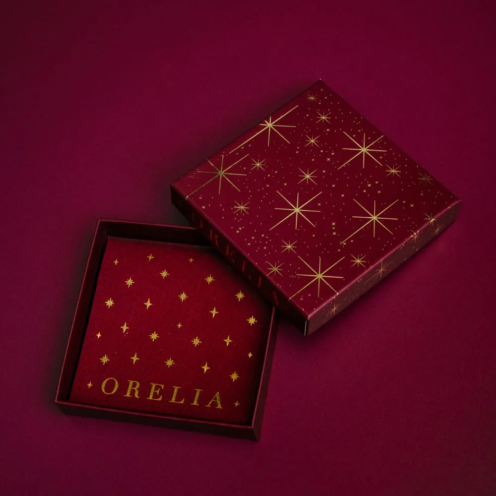 Orelia Starburst Giftbox gaveæske burgundy pouch
