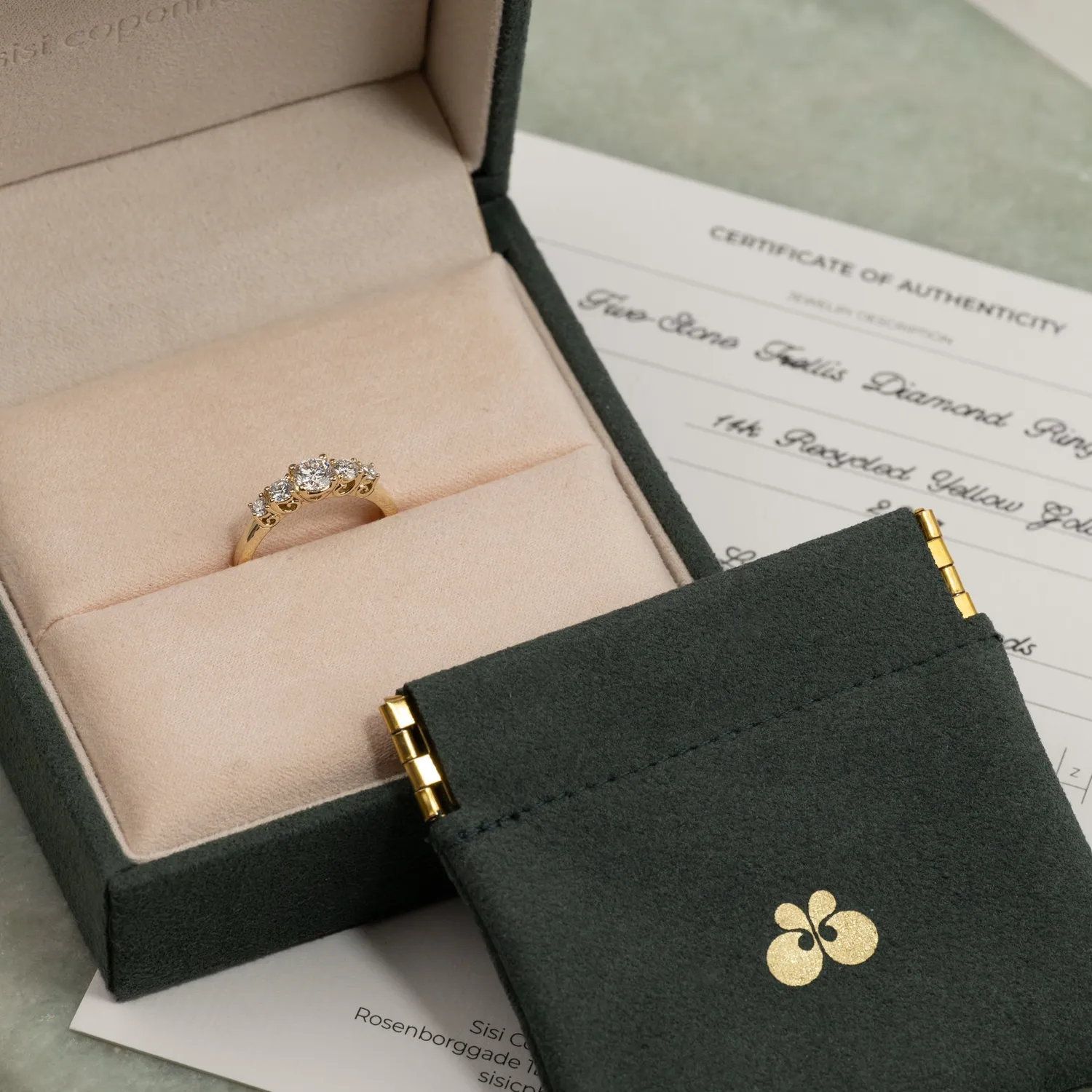 Sisi Copenhagen Five-Stone Trellis diamantring guld 0,7 ct