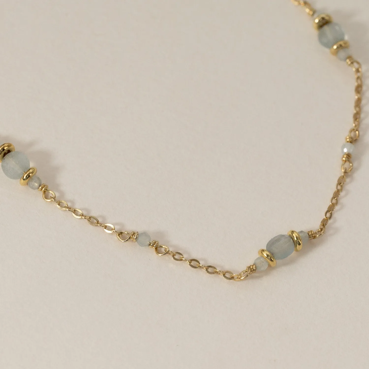 Sisi Copenhagen Cordelia Blue Aquamarine armbånd forgyldt