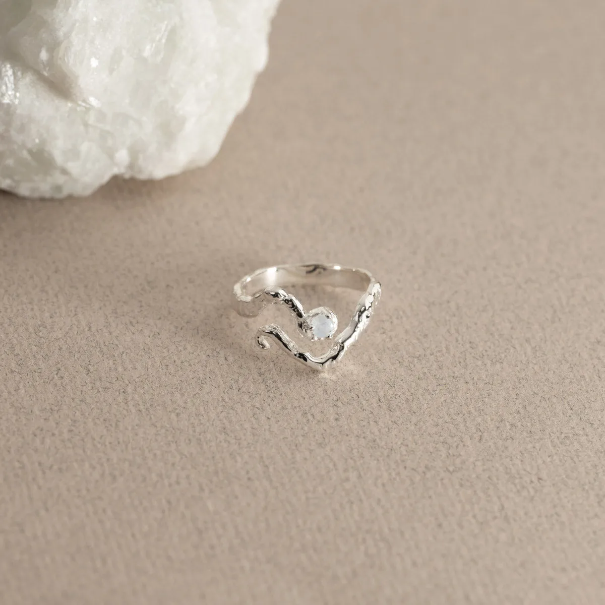 Sisi Copenhagen Emilia ring sølv månesten 3 mm
