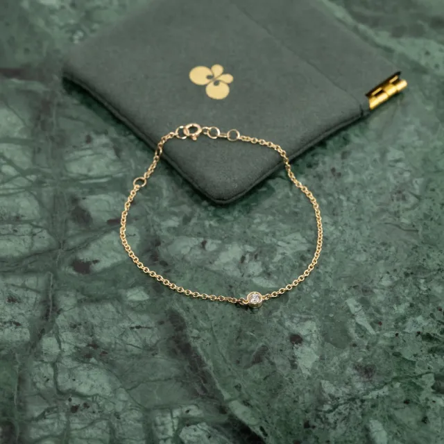 Sisi Copenhagen Solitaire Bezel diamantarmbånd 0,08ct guld