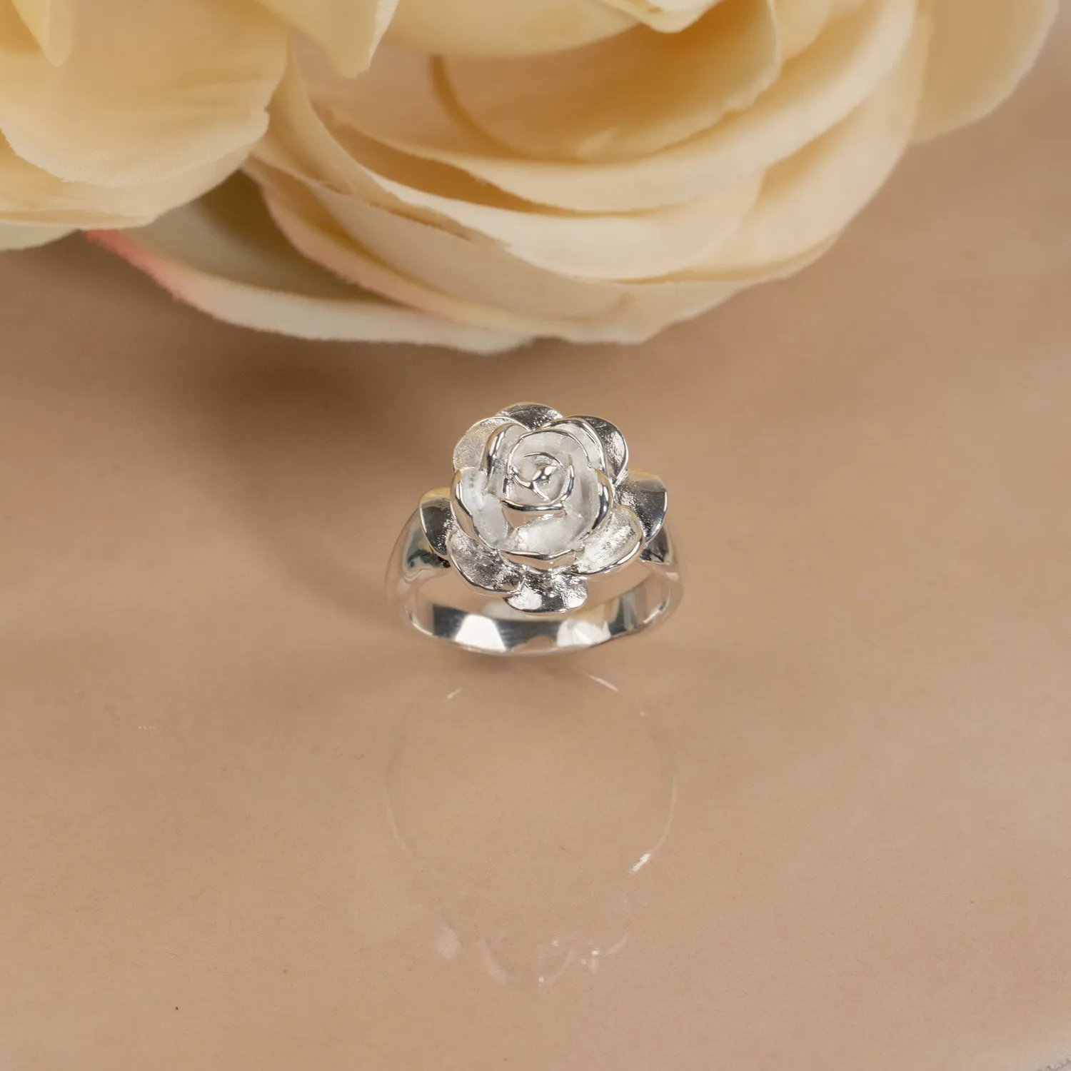 Sisi Copenhagen Rosie ring sølv rose 16 mm