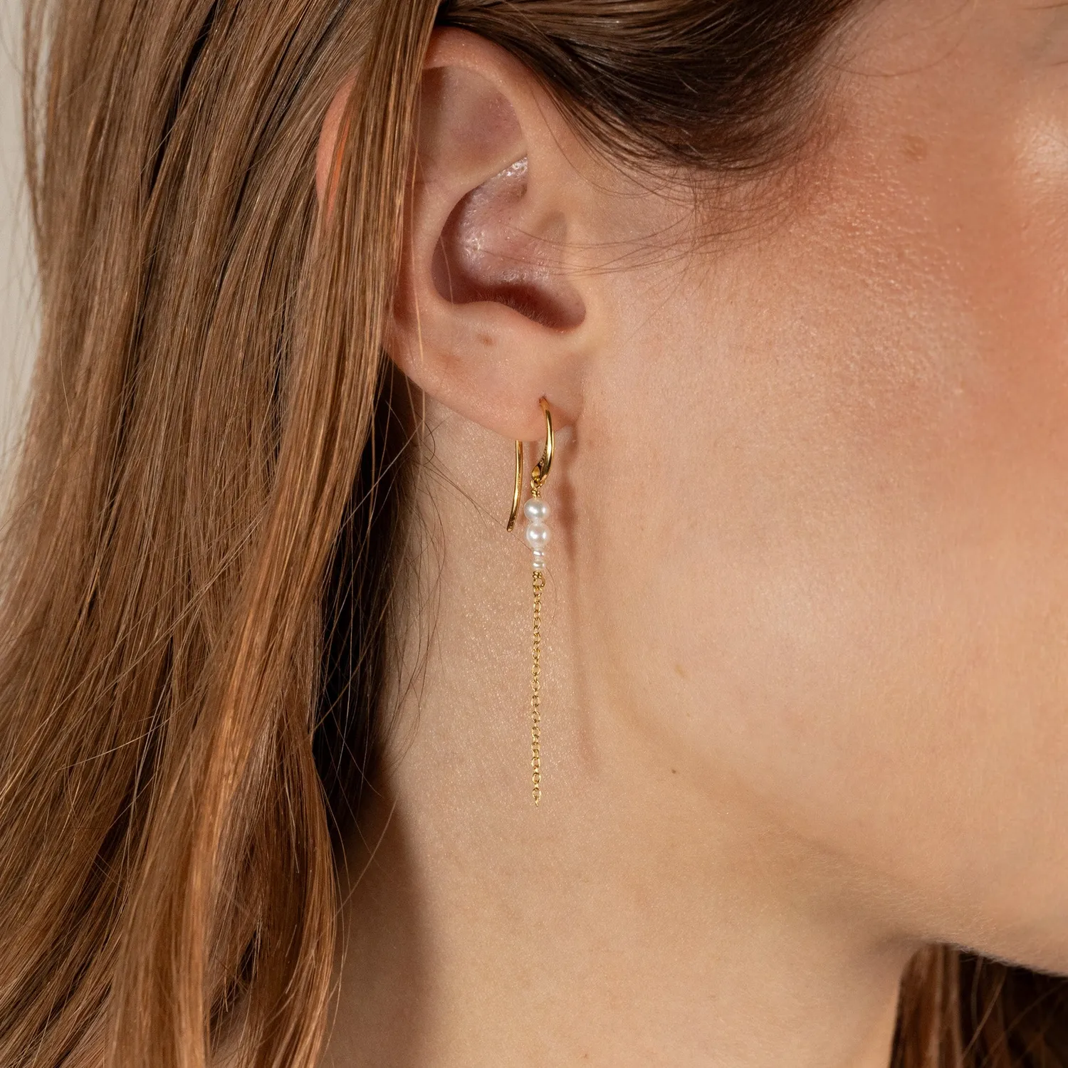 Sisi Copenhagen Evie Pearl drop øreringe forgyldt perle