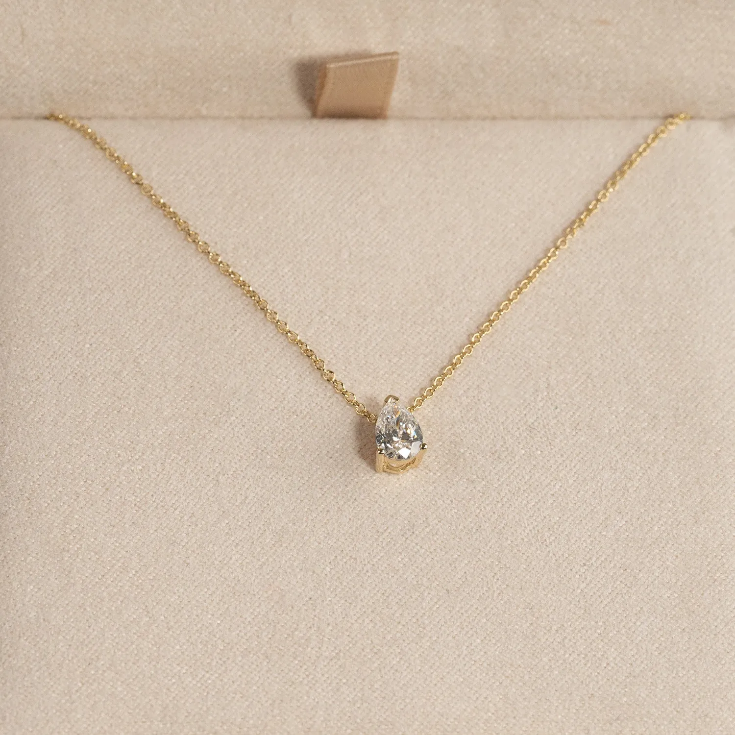 Sisi Copenhagen Solitaire Pear diamantvedhæng 0,45 ct guld