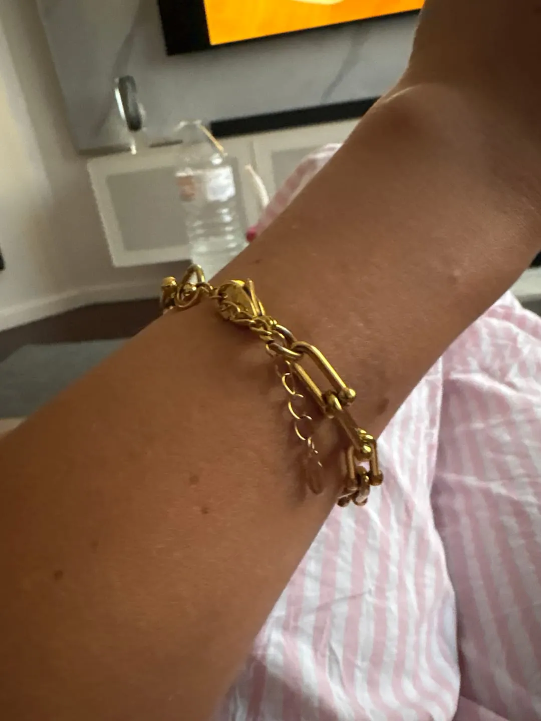 TIMI OF SWEDEN Betty Paperclip armbånd rustfrit stål 16 cm