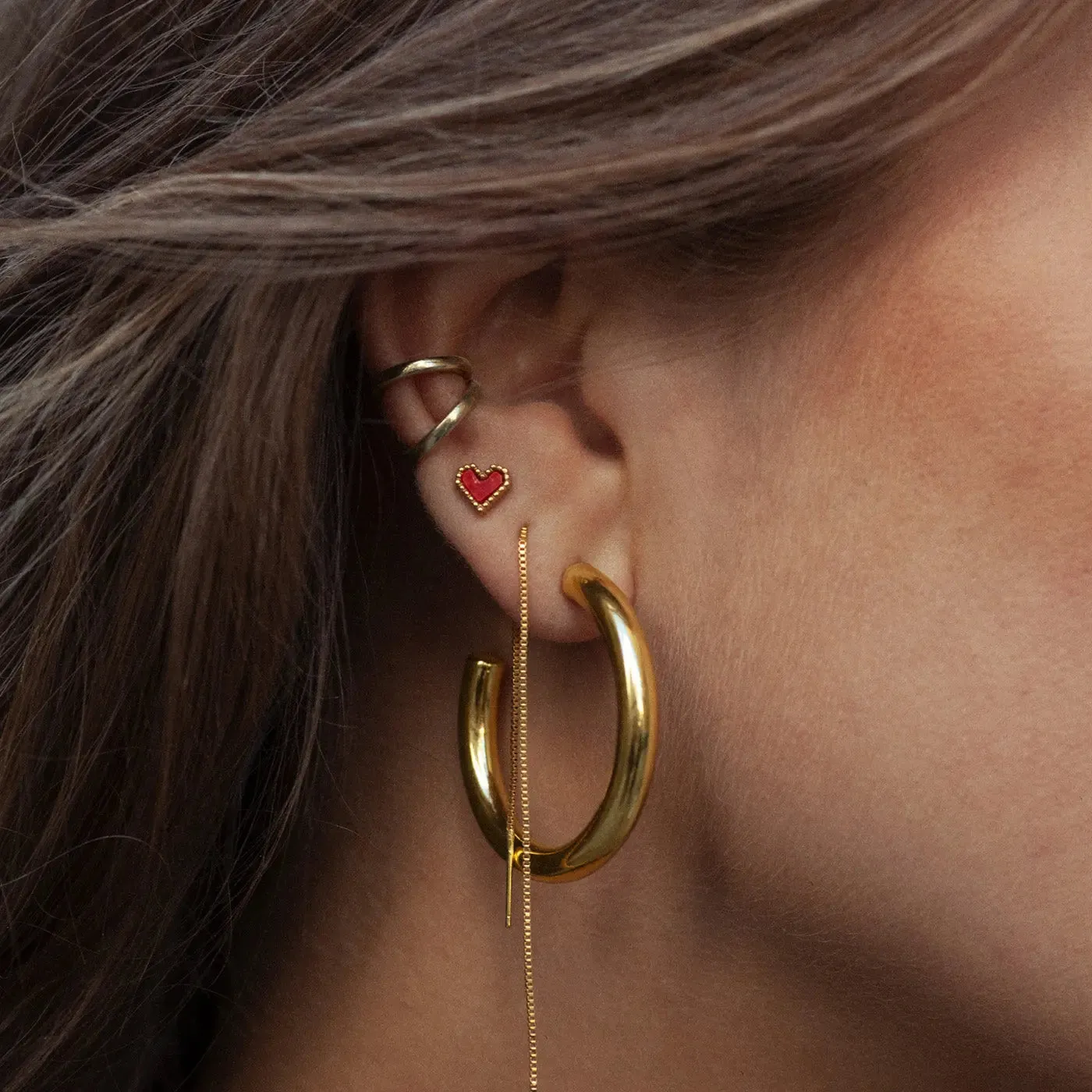 TIMI OF SWEDEN Elianna Large Statement hoop øreringe 30 mm