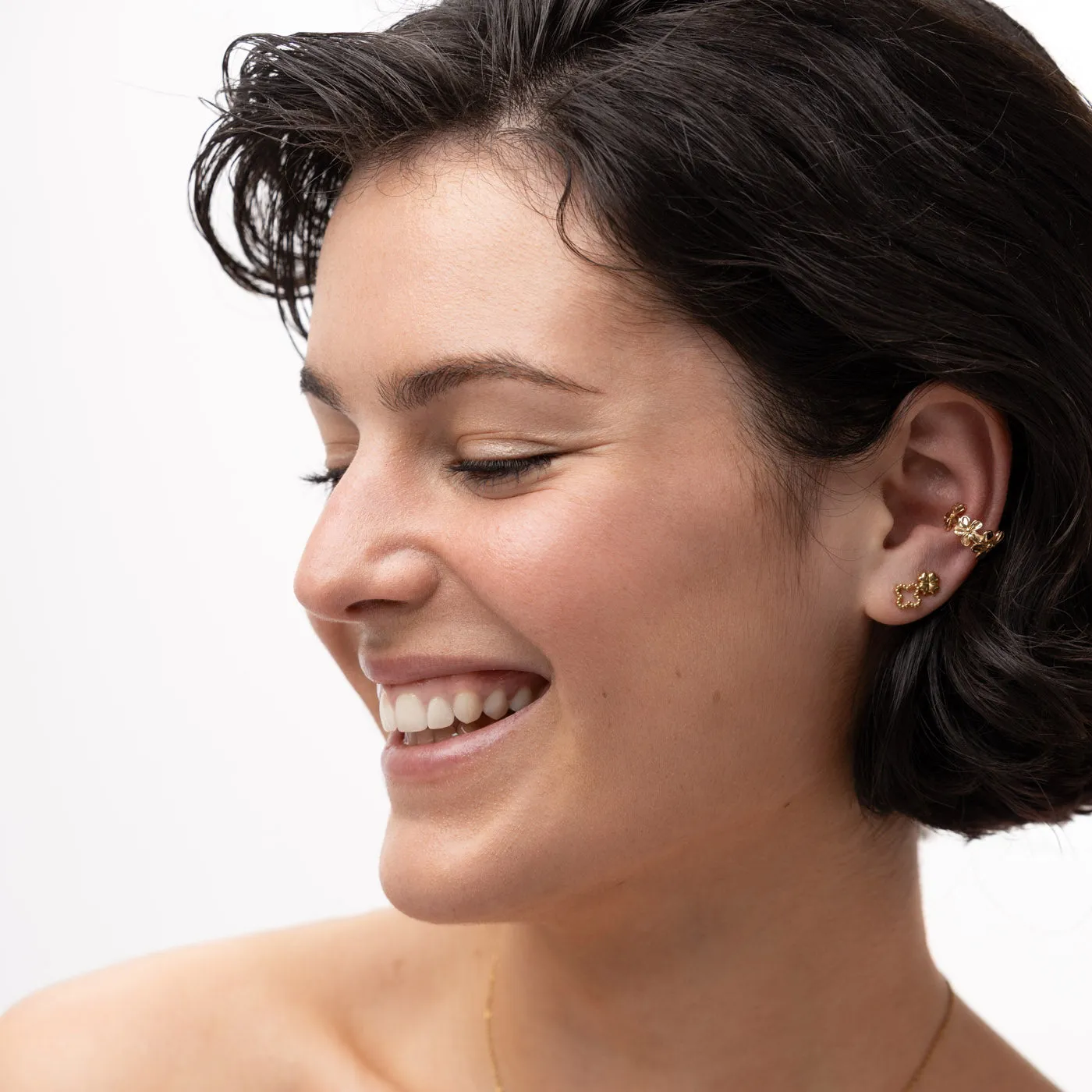 TIMI OF SWEDEN Xiao ear cuff blomst guld 8,5 mm single
