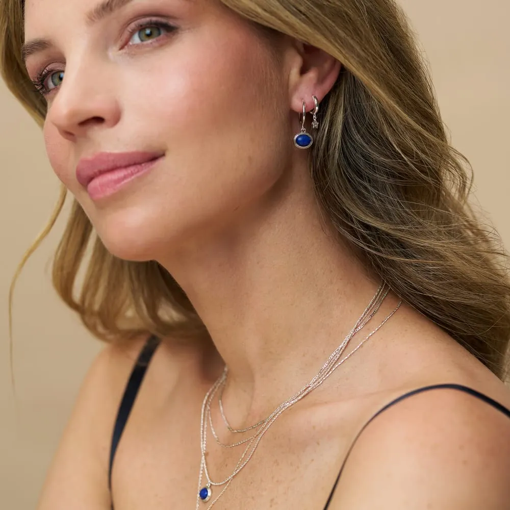 Orelia Semi-Precious Lapis Charm øreringe sølv blå