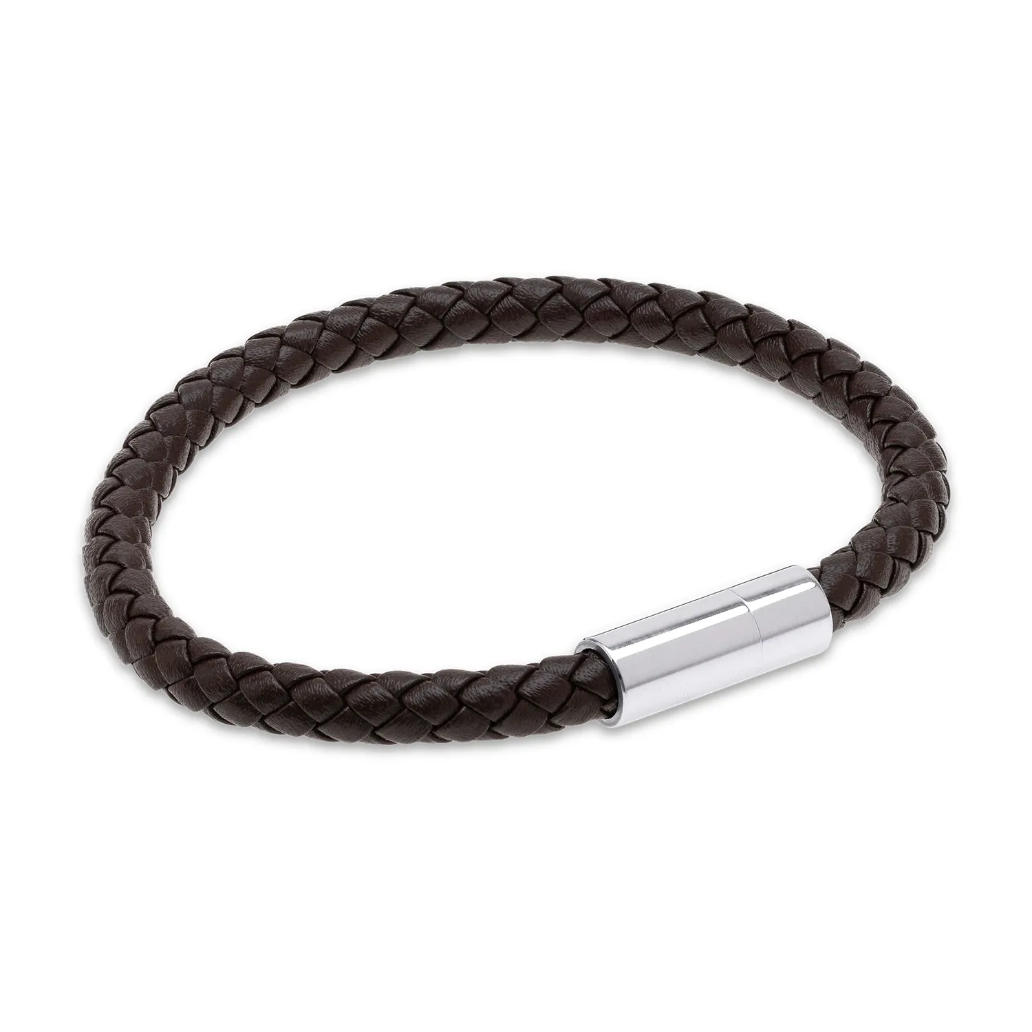 TIMI OF SWEDEN Oliver læderarmbånd rustfrit stål 21,5 cm