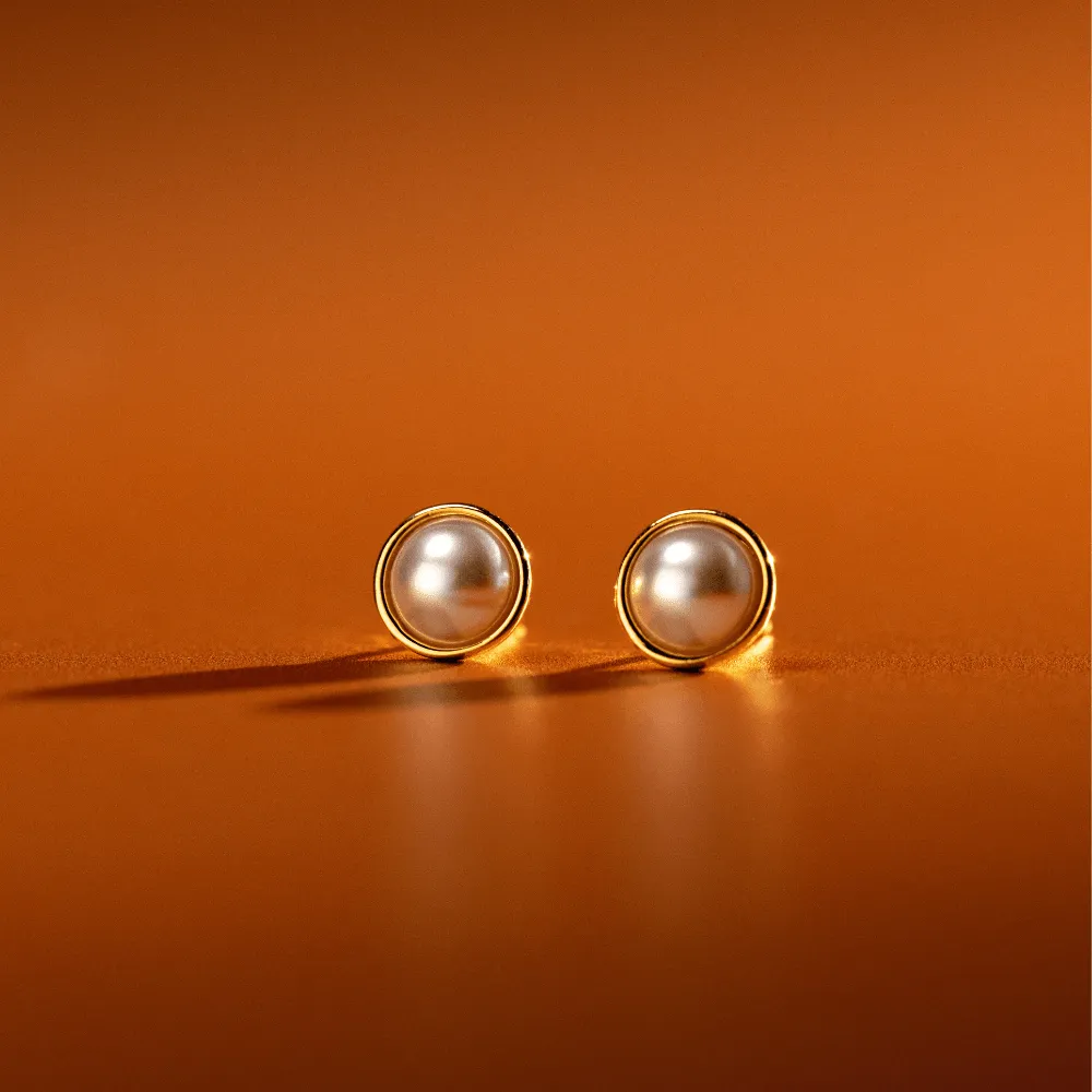 Orelia Pearl Stud øreringe guld perle minimalistisk