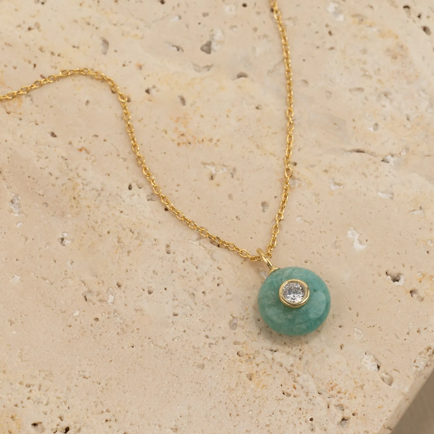 Sisi Copenhagen Amina Amazonite vedhæng forgyldt