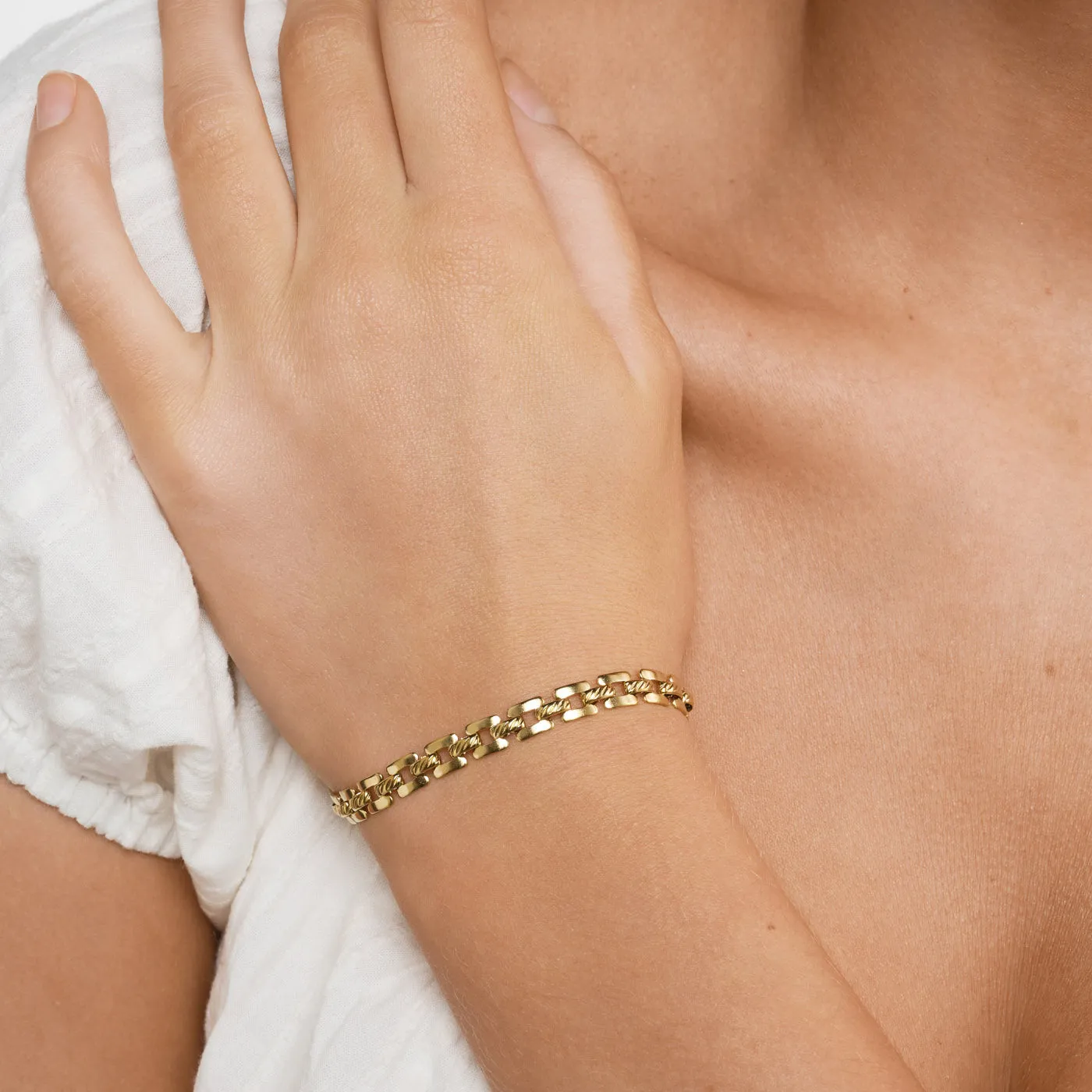 TIMI OF SWEDEN Olivia Bismarck armbånd 16 cm sølv