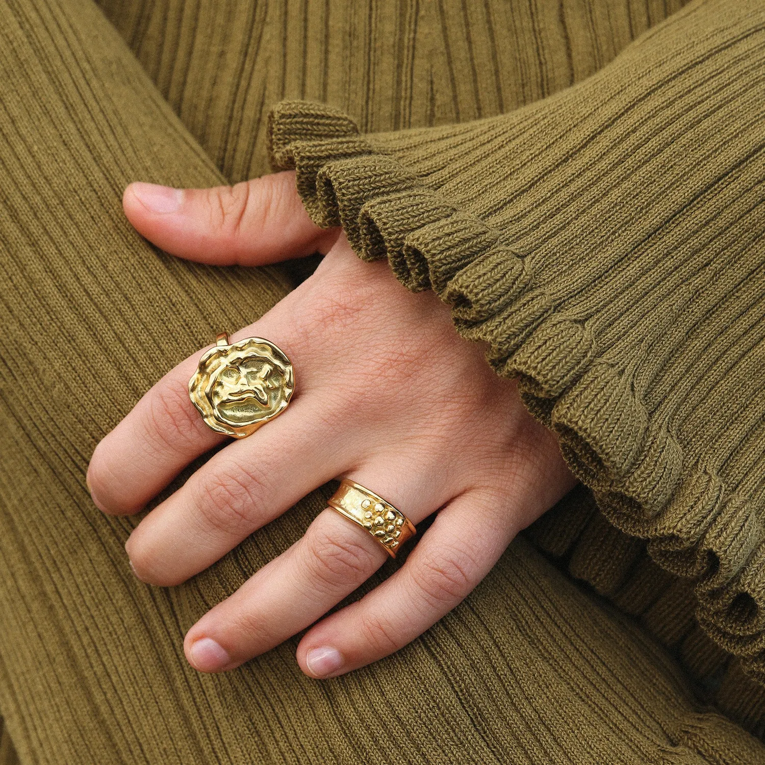 TIMI OF SWEDEN Iben statement ring justerbar sølv