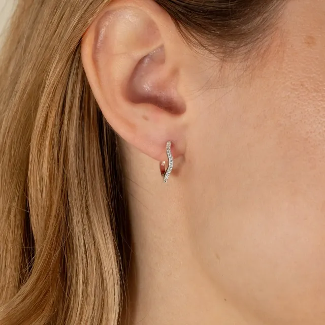 Sisi Copenhagen Gaia Crystal huggies sølv 15 mm zirkonia
