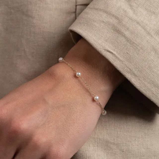 Sisi Copenhagen Erica armbånd massivt guld perler 16-20 cm