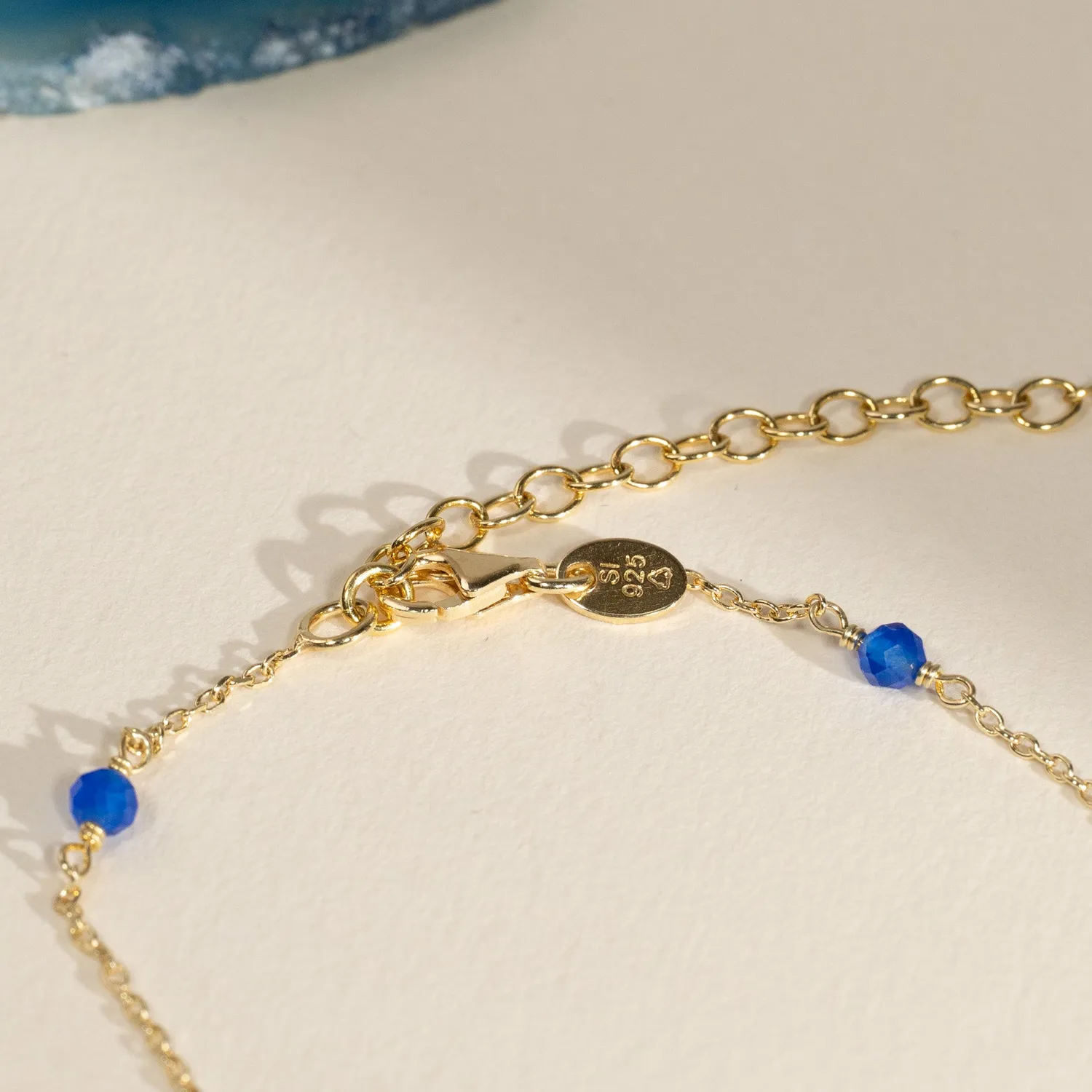 Sisi Copenhagen Isabella Blue Jade armbånd forgyldt blå jade