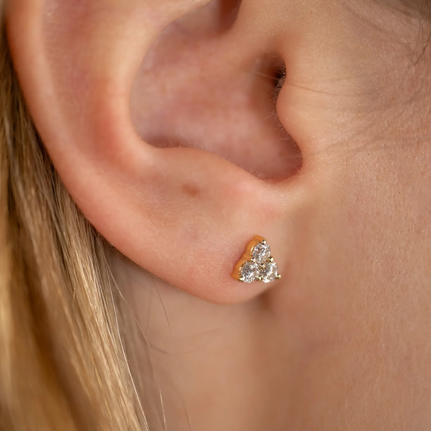 Sisi Copenhagen Trio ørestikkere 0,43ct 14kt guld lab-diamant