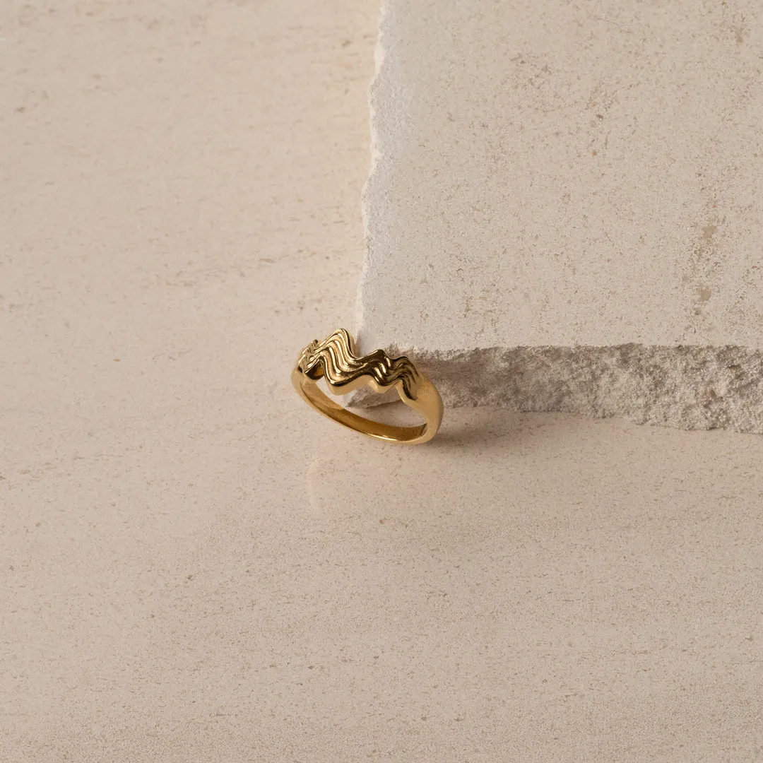 Sisi Copenhagen Moana ring forgyldt sølv 9 mm bred