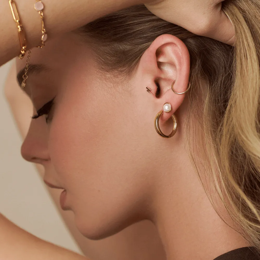 Orelia Pearl Stud øreringe guld perle minimalistisk