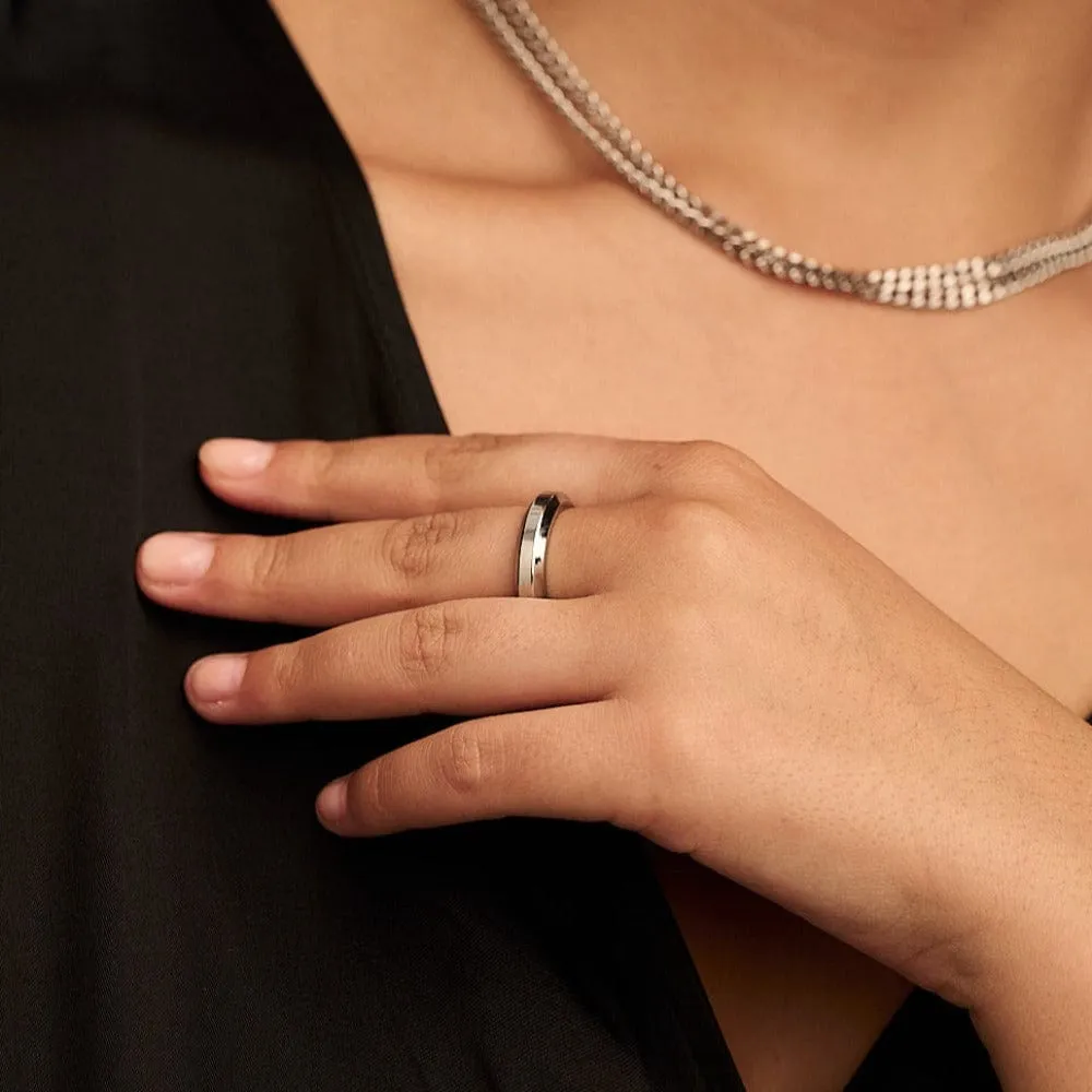 Orelia LUXE Bevelled Edge Ring sølv
