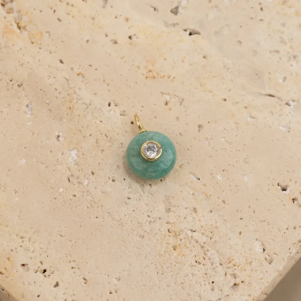 Sisi Copenhagen Amina Amazonite vedhæng forgyldt