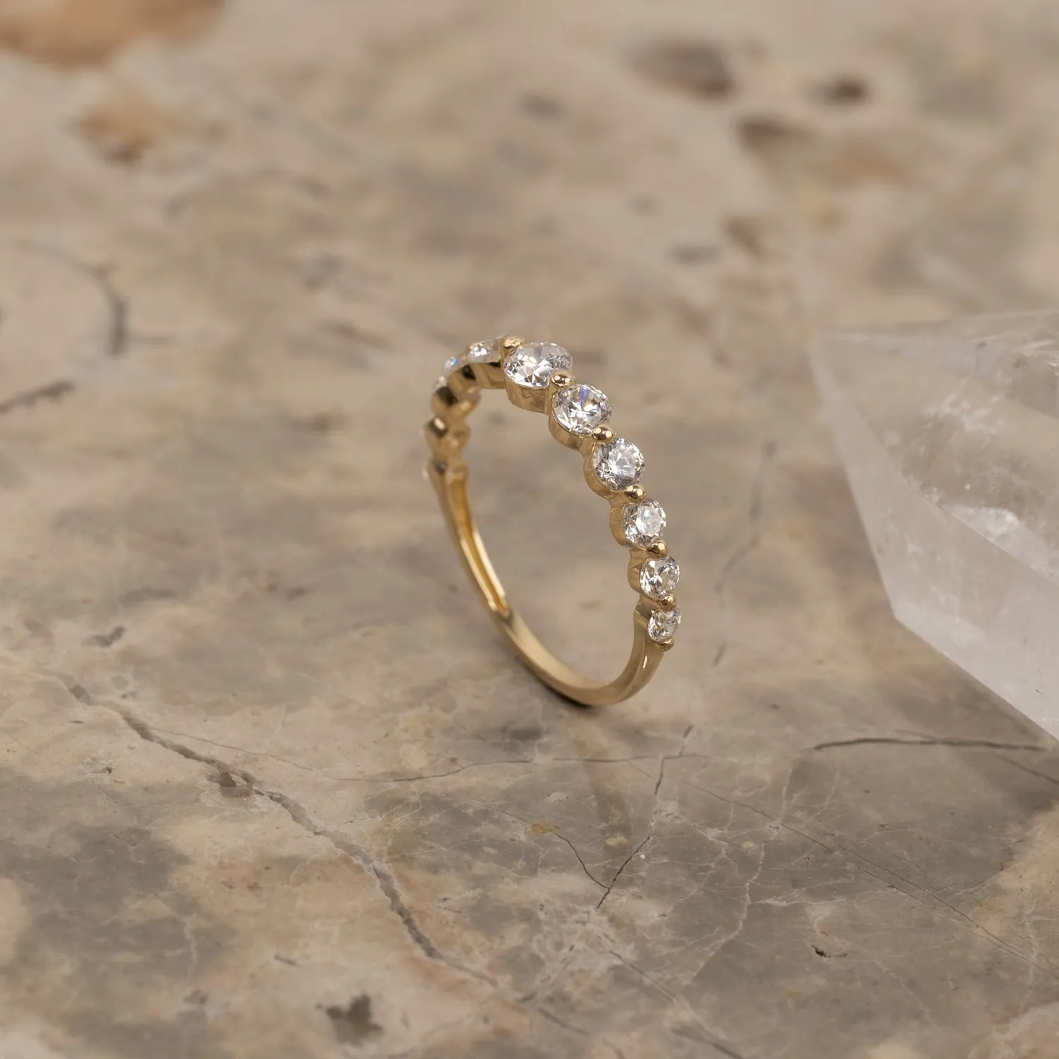 Sisi Copenhagen Helena Crystal ring massivt 9 kt guld zirkon
