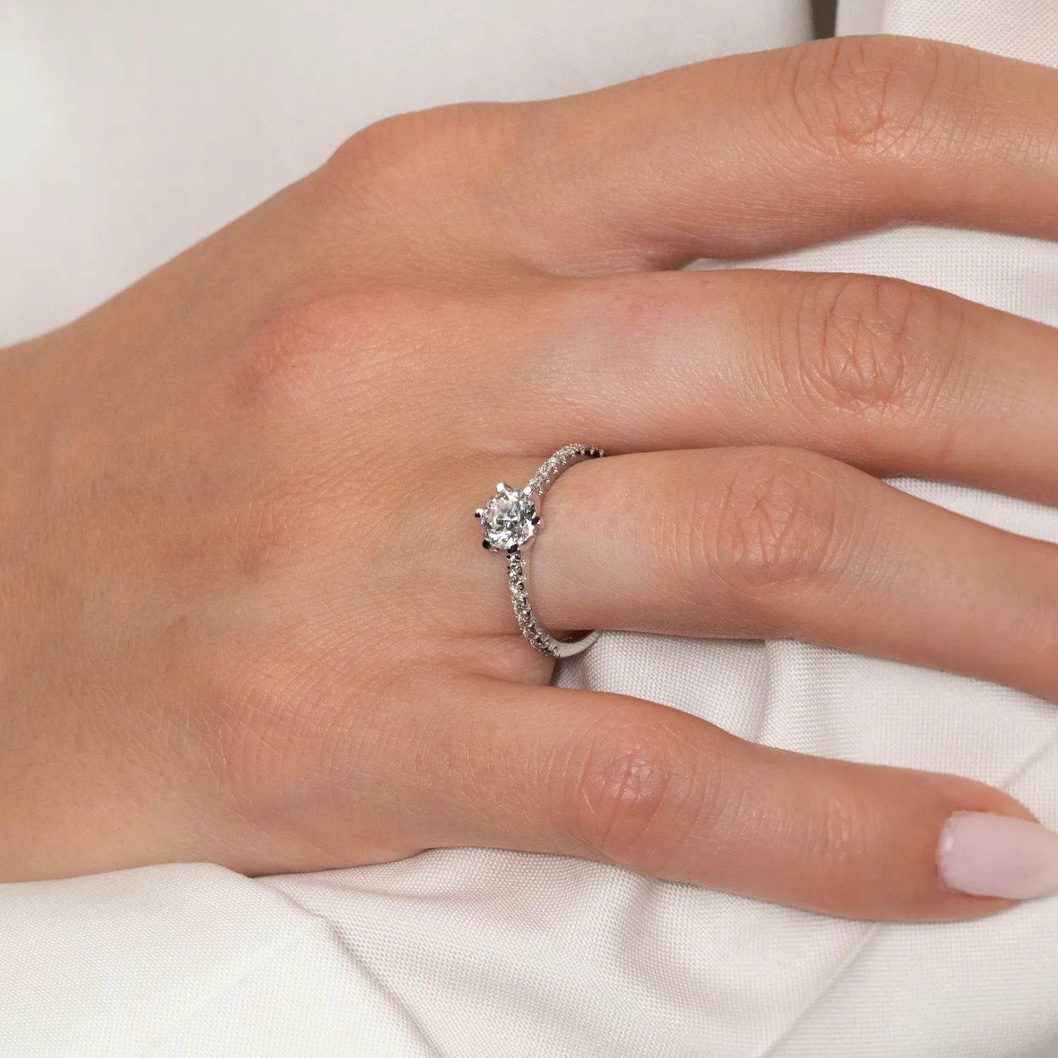 Sisi Copenhagen Classic Alliance diamantring 0,9 ct hvidguld