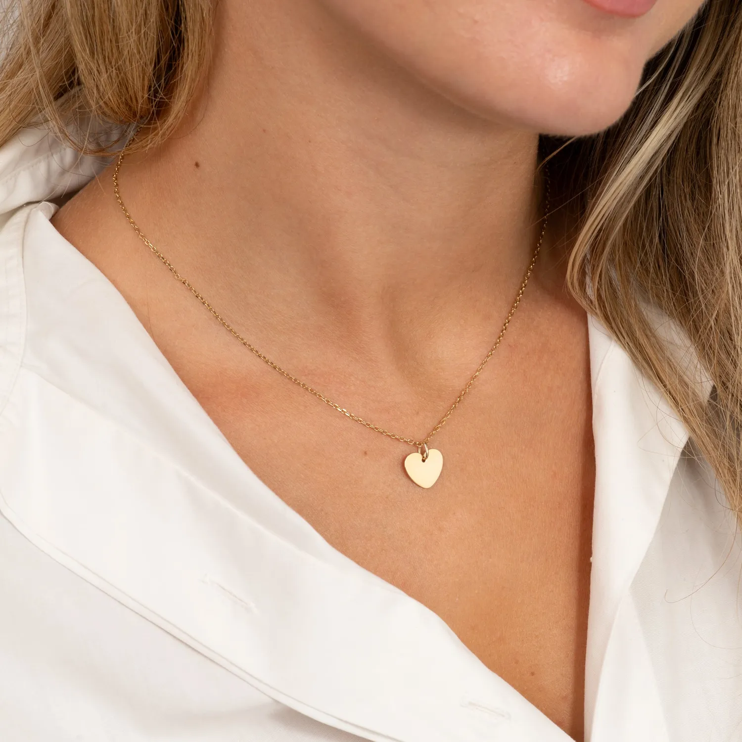 Sisi Copenhagen Engravable Heart vedhæng 12mm massivt guld