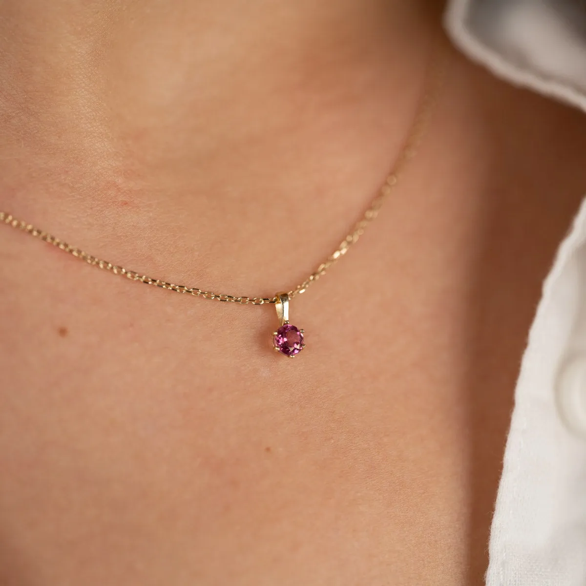 Sisi Copenhagen Soley Pink Topaz vedhæng massivt guld