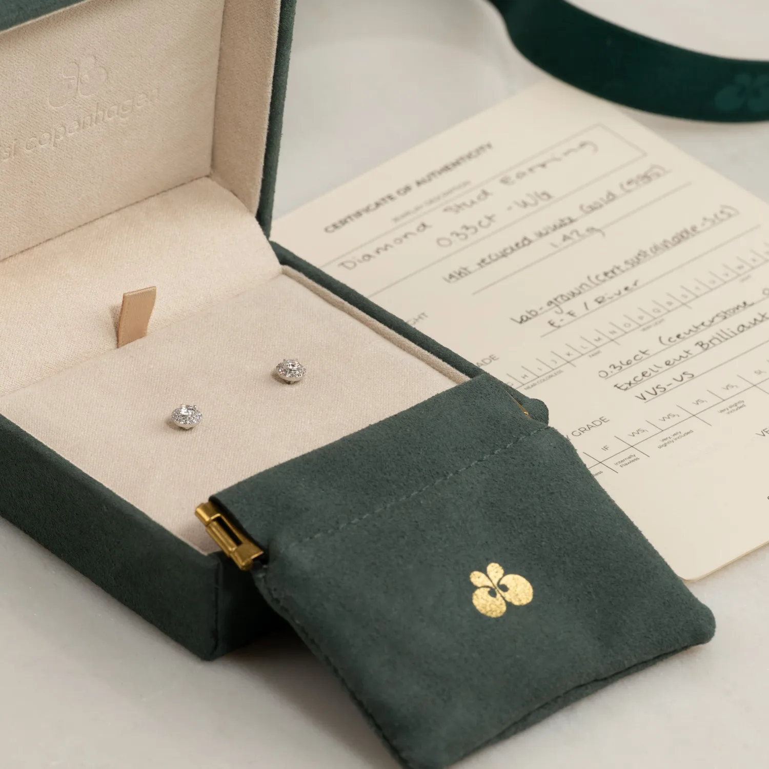 Sisi Copenhagen Halo ørestikker hvidguld 0,33 ct