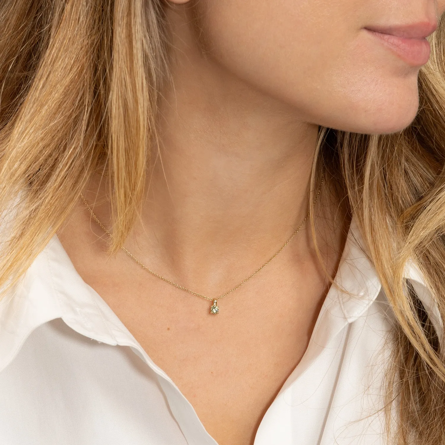 Sisi Copenhagen Prong Solitaire vedhæng grøn diamant 0,25 ct YG