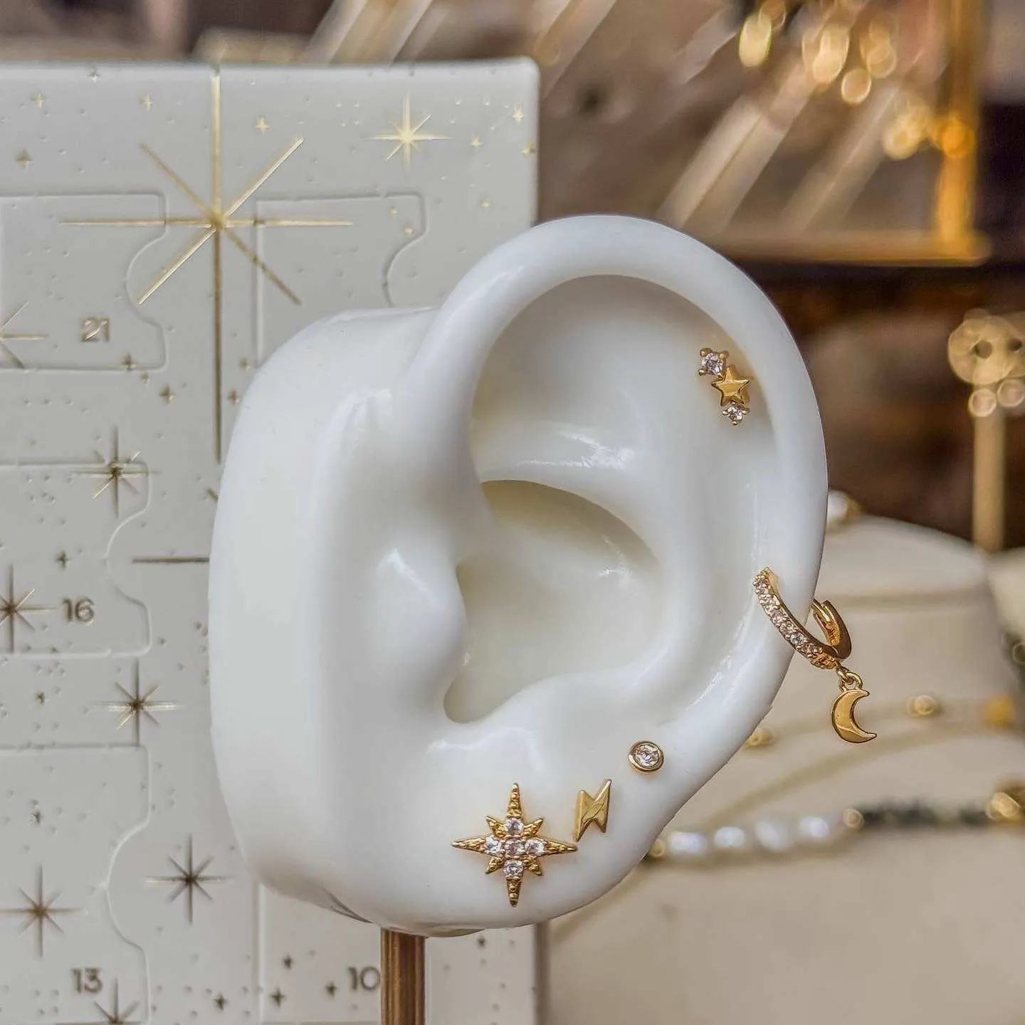 Orelia 25 Days Ear Stacking adventskalender guld